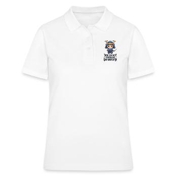 Samouraï Chibi - Polo Femme - blanc - Devant - Ailine (174cm)