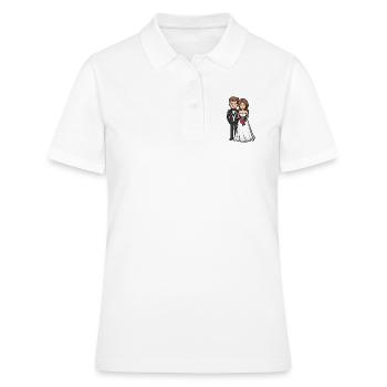 Jeunes mariés, Mariage, Mariée, Marié - Polo Femme - blanc - Devant - Ailine (174cm)