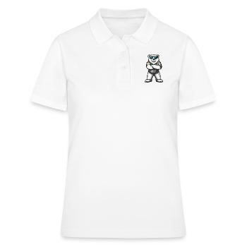 Eisbär Comic - Frauen Polo Shirt - Weiß - Vorne - Ailine (174cm)