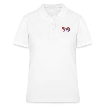 70. 70 ANS. 70e ANNIVERSAIRE. ANNIVERSAIRE 70 ANS. - Polo Femme - blanc - Devant - Ailine (174cm)