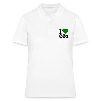 I love co2 - Frauen Polo Shirt - Weiß - Vorne - Ailine (174cm)