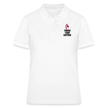 logo de capitaine d'équipe drôle twerk - Polo Femme - blanc - Devant - Ailine (174cm)