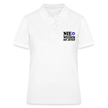 Nie wieder ist jetzt - Frauen Polo Shirt - Weiß - Vorne - Ailine (174cm)