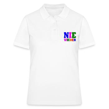 Nie wieder - Frauen Polo Shirt - Weiß - Vorne - Ailine (174cm)