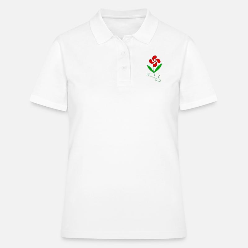 fleur basque - Polo Femme - blanc