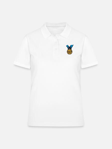médaille - Polo Femme - blanc