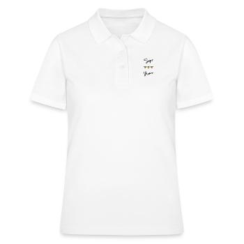 MAMIE. BONNE FÊTE MAMIE. SUPER MAMIE. FÊTE - Polo Femme - blanc - Devant - Ailine (174cm)