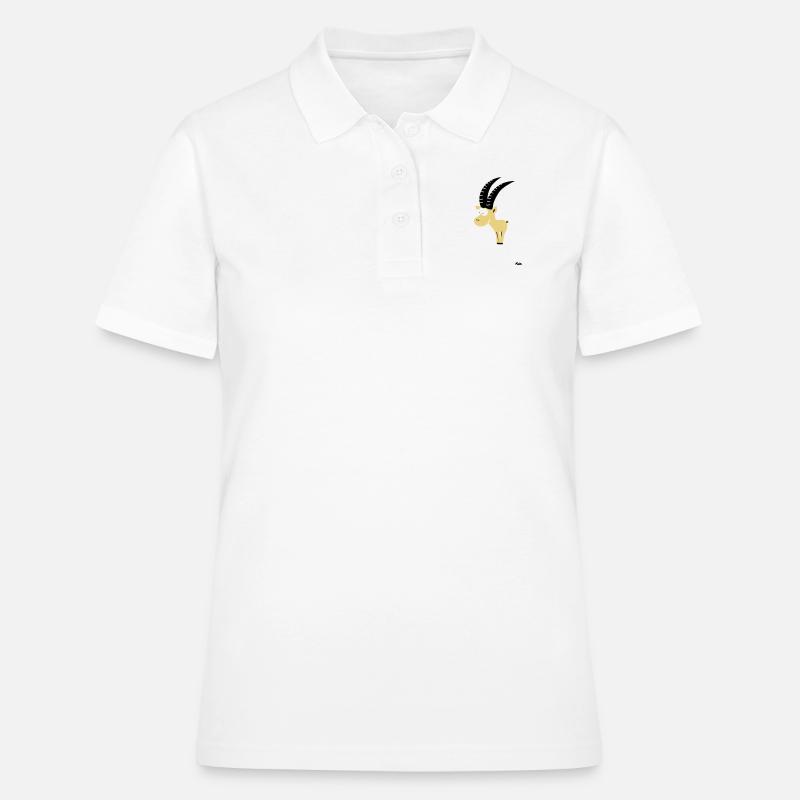 Steinbock (farbig) - Frauen Polo Shirt - Weiß