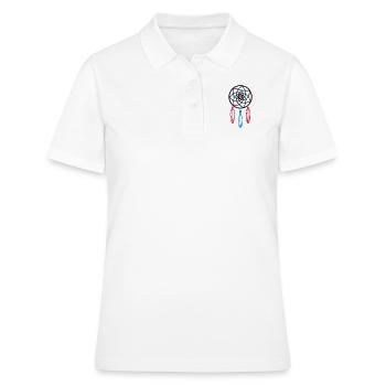 Traumfänger / Dreamcatcher PERLEN - Frauen Polo Shirt - Weiß - Vorne - Ailine (174cm)