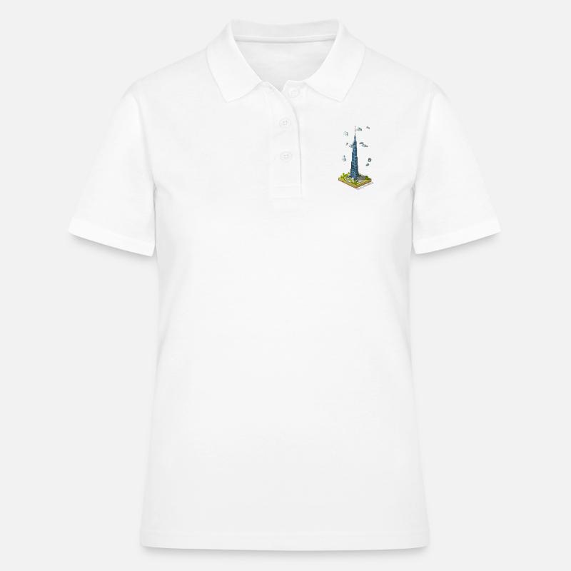 Geometric low poly Burj Khalifa - Women's Polo Shirt - white
