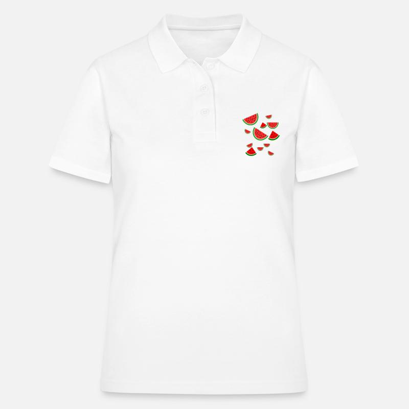 Melon pastèque - Polo Femme - blanc
