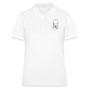 Garçon timide - Polo Femme - blanc - Devant - Ailine (174cm)