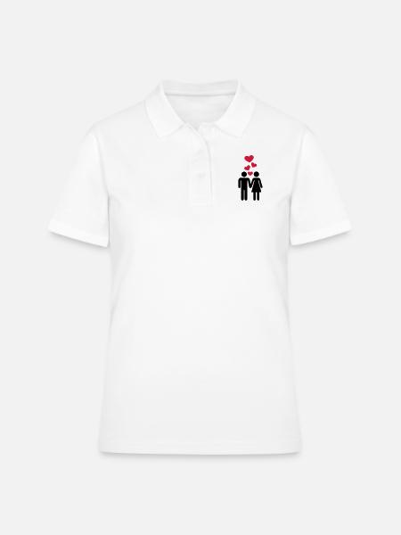 Couple Amour - Polo Femme - blanc