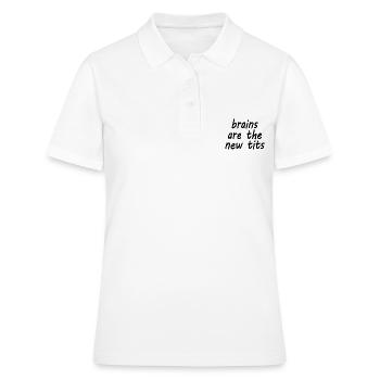 brains are the new tits - Frauen Polo Shirt - Weiß - Vorne - Ailine (174cm)