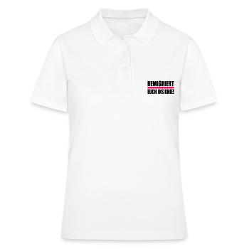 remigriert euch ins knie - Frauen Polo Shirt - Weiß - Vorne - Ailine (174cm)