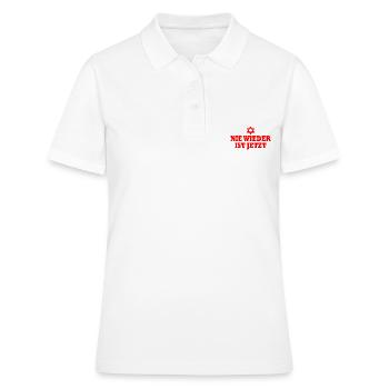 Nie wieder ist jetzt - Frauen Polo Shirt - Weiß - Vorne - Ailine (174cm)