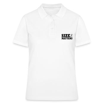 Size matters penis - Polo Femme - blanc - Devant - Ailine (174cm)