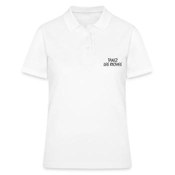 Besteuerung der Reichen - Frauen Polo Shirt - Weiß - Vorne - Ailine (174cm)