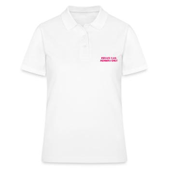 private club members only - Frauen Polo Shirt - Weiß - Vorne - Ailine (174cm)