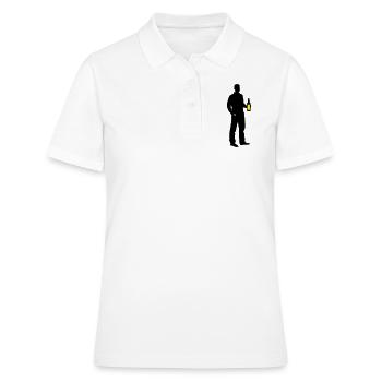 Icône de silhouette de buveur - Polo Femme - blanc - Devant - Ailine (174cm)