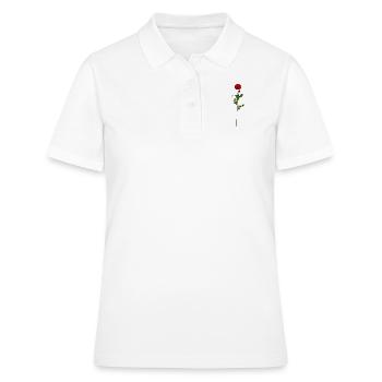 Rose avec tige - Polo Femme - blanc - Devant - Ailine (174cm)