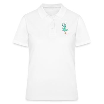 Lapin signataire avec la brosse - Polo Femme - blanc - Devant - Ailine (174cm)