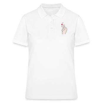 Cœurs de doigts 2 - Polo Femme - blanc - Devant - Ailine (174cm)