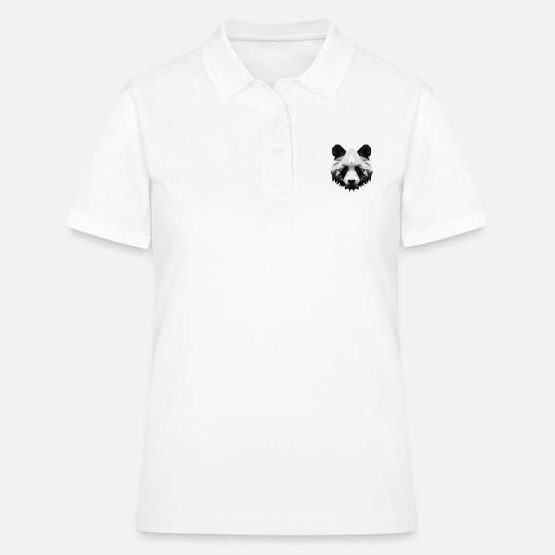 Minimalist Polygon Panda - Women's Polo Shirt - white