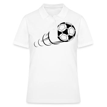 Fußball, Ball, Soccer, Football, Schuss, Tor - Frauen Polo Shirt - Weiß - Vorne - Ailine (174cm)