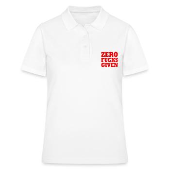 Zero fucks given - Polo Femme - blanc - Devant - Ailine (174cm)