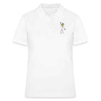 Happy Stick Figure - Frauen Polo Shirt - Weiß - Vorne - Ailine (174cm)