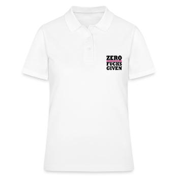 Zero fucks given - Polo Femme - blanc - Devant - Ailine (174cm)