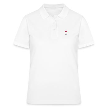 Weinglas - Frauen Polo Shirt - Weiß - Vorne - Ailine (174cm)