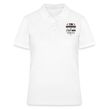 Ton entrainement c'est mon échauffement Humour - Polo Femme - blanc - Devant - Ailine (174cm)