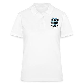 Ich Bin der Beweis das Papa Nicht nur zockt - Frauen Polo Shirt - Weiß - Vorne - Ailine (174cm)