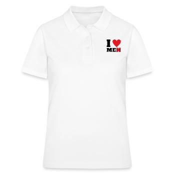 J'aime les hommes, je m'aime - Polo Femme - blanc - Devant - Ailine (174cm)