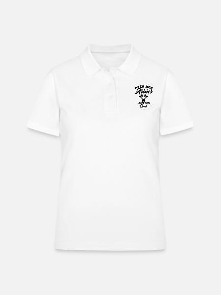 Près des Arbres loin des Cons Cadeau Bûcheron - Polo Femme - blanc