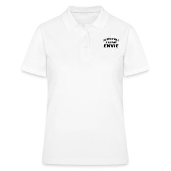 Je peux pas j ai pas envie humour - Polo Femme - blanc - Devant - Ailine (174cm)
