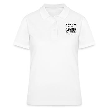 Cadeau Humour couple homme, Femme jalouse danger - Polo Femme - blanc - Devant - Ailine (174cm)