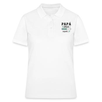 Papa 2024 Chargement Cadeau Futur Père - Polo Femme - blanc - Devant - Ailine (174cm)