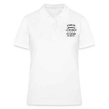 C'est la Mécanique Qui M'aime Cadeau Humour - Polo Femme - blanc - Devant - Ailine (174cm)
