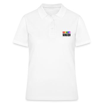 demokratie schützen - Frauen Polo Shirt - Weiß - Vorne - Ailine (174cm)