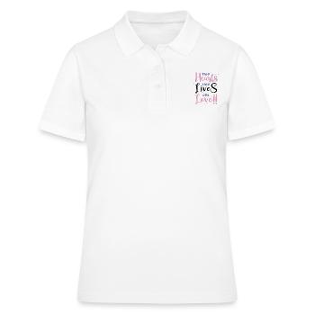 Zwei Herzen, zwei Leben, eine Liebe - Frauen Polo Shirt - Weiß - Vorne - Ailine (174cm)