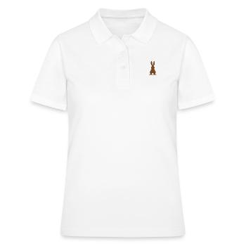 Lapin en chocolat / Lapin de Pâques - Bo Graphic - Polo Femme - blanc - Devant - Ailine (174cm)