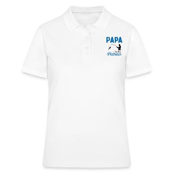 Cadeau Papa Pêcheur Roi de Pêche - Polo Femme - blanc - Devant - Ailine (174cm)