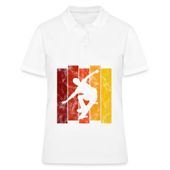Skateboarder Skateboard Skater Skate Skateing - Polo Femme - blanc - Devant - Ailine (174cm)