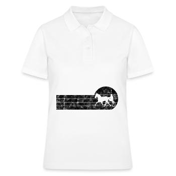 Trotter courses de trot dans un style rétro ou vintage - Polo Femme - blanc - Devant - Ailine (174cm)