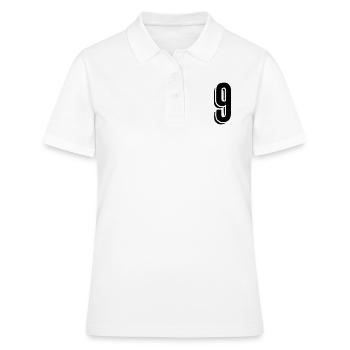 Maillot numéro neuf - numéro - 9 - Polo Femme - blanc - Devant - Ailine (174cm)