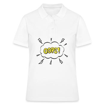 OOPS! Comic Bubble Cartoon Font - Women's Polo Shirt - white - Front - Ailine (174cm)