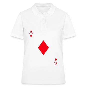 Kartenspiel Karo Ass - Frauen Polo Shirt - Weiß - Vorne - Ailine (174cm)